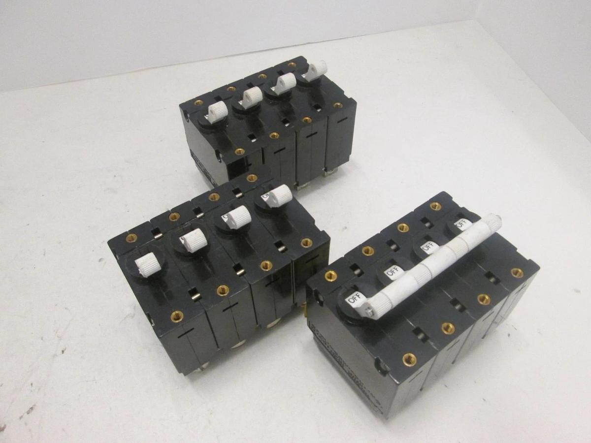 Used Carling Switch, AA4-B0-24-615-381-C, CIRCUIT BREAKER 4P, 15AMP, Used, Lot of 3