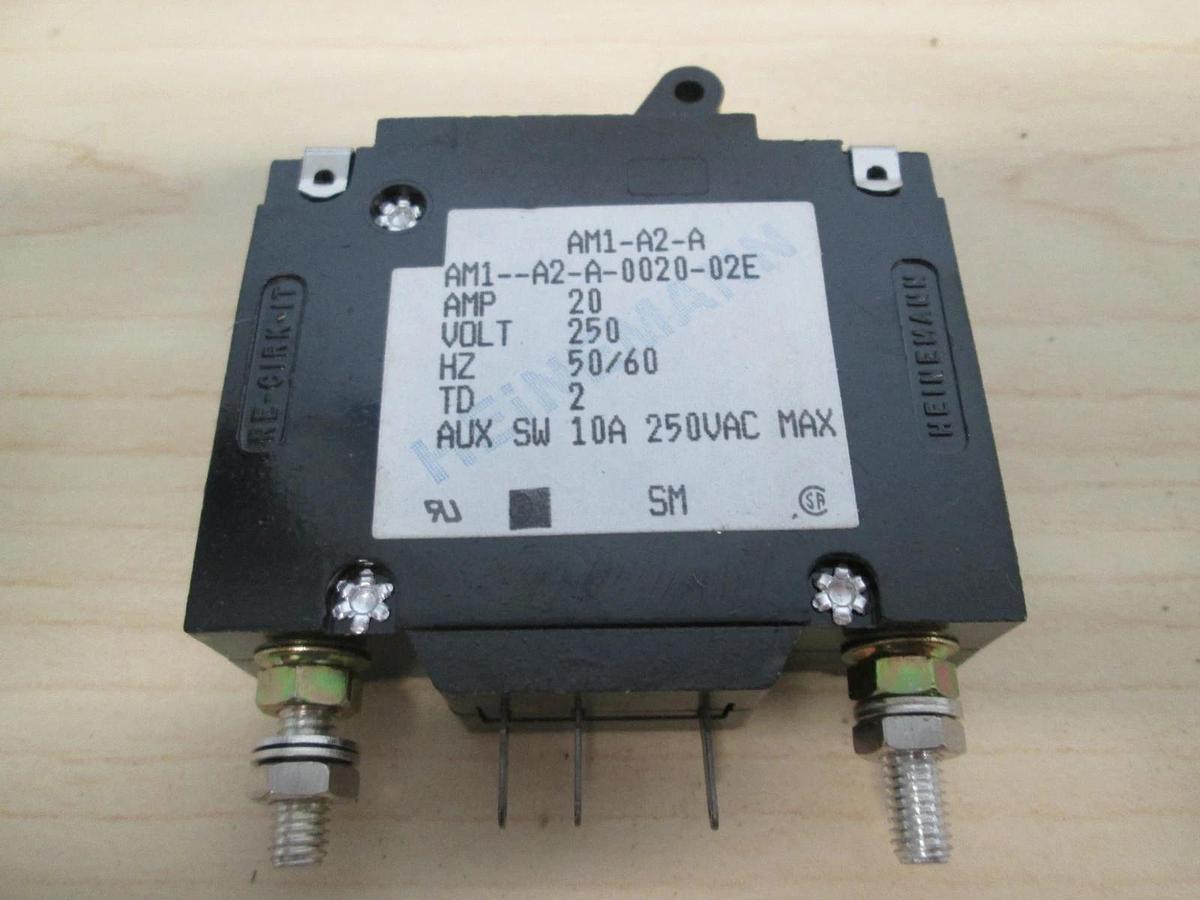 Used Heinemann, AM1-A2-A-0020-02E, Single Pole Circuit Breaker, 250V, 20A, Used