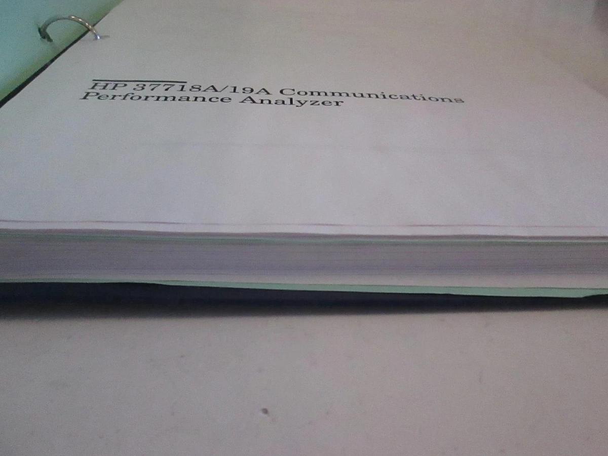 Used HP 37718A/19A Communications Performance Analyzer Quick Start Guide, Used