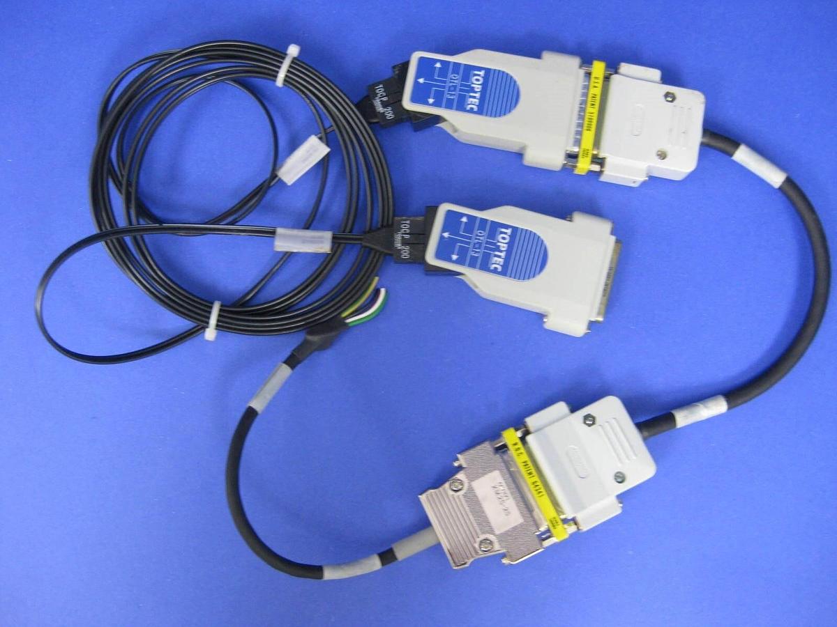 Used Toshiba T0CP-200 Fiber Optic Cable Assy w/ Toptech DB25 Connectors, Used
