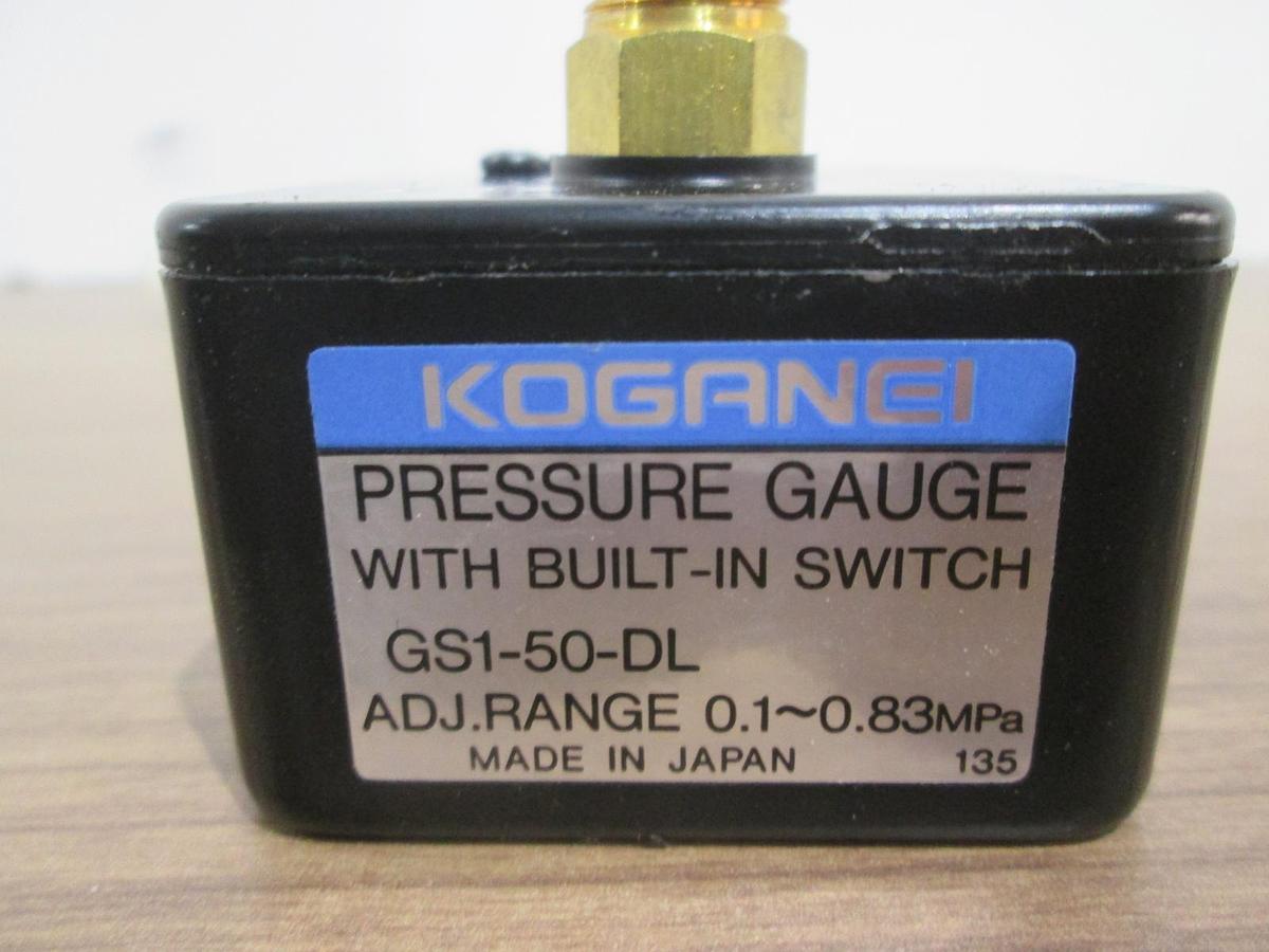 Used Koganei, GS1-50-DL, Pressure Gauge w/ Built In Switch, .1-.83MPa, Used