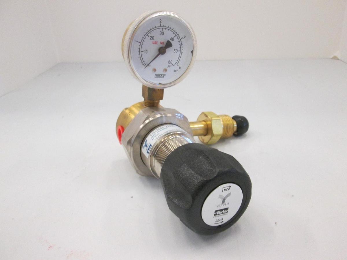 Used Veriflo, IR4201 Regulator Assy w/ 0-60PSI Wika Gauge, Used