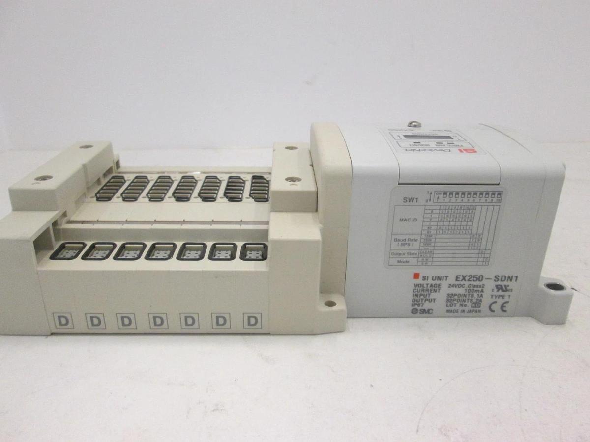Used SMC, EX250, DeviceNet Interface Module Assy w/ 7 Position No Valve, Used
