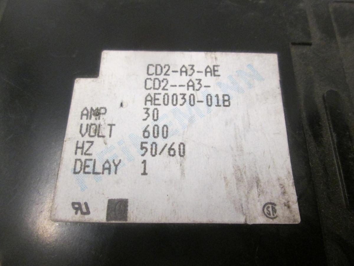 Used Heinemann, CD2-A3-AE0030-01B, Circuit Breaker, 30A, 600V, 2 Pole, Used