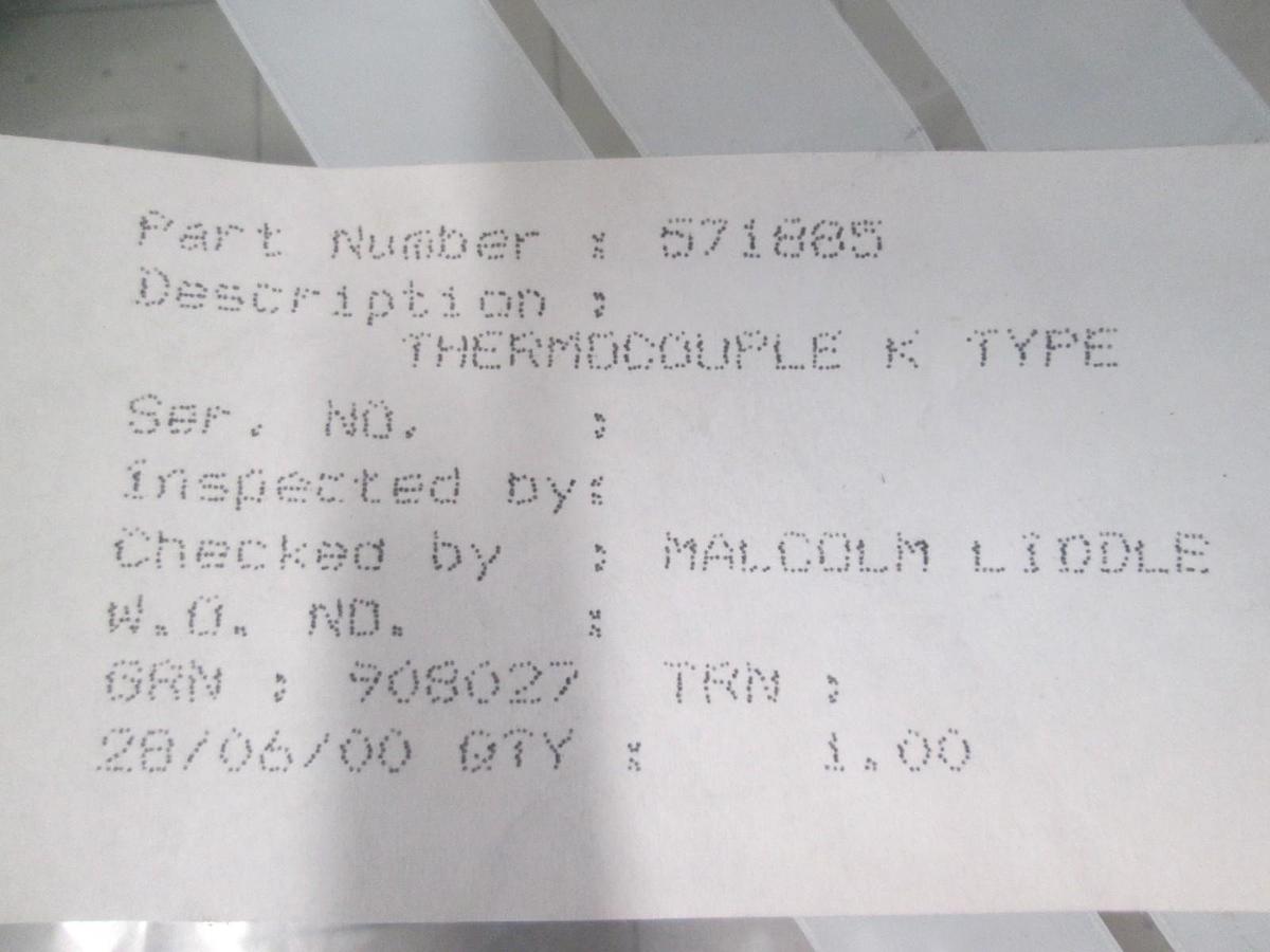Thermocouple K Type, 571885, New