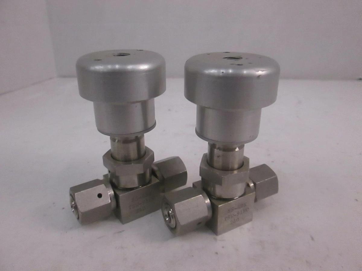 Used Swagelok Nupro SS-4BK-TSW-91NO 240 Bellows Sealed Valve w/ NO Actuator, Lot of 2