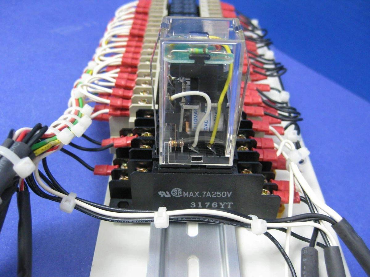 Used OMRON Relay Assy w/ G6B-1114P Relays and G6B-4BND Terminal Relay, Track Mount