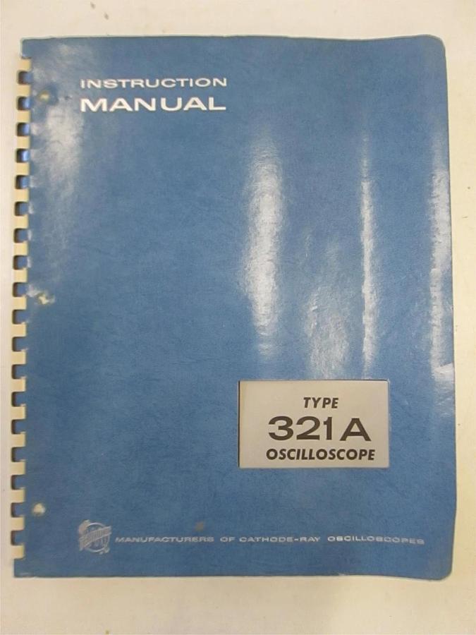 Used Tectronix Type 321A Oscilloscope Instruction Manual, Used