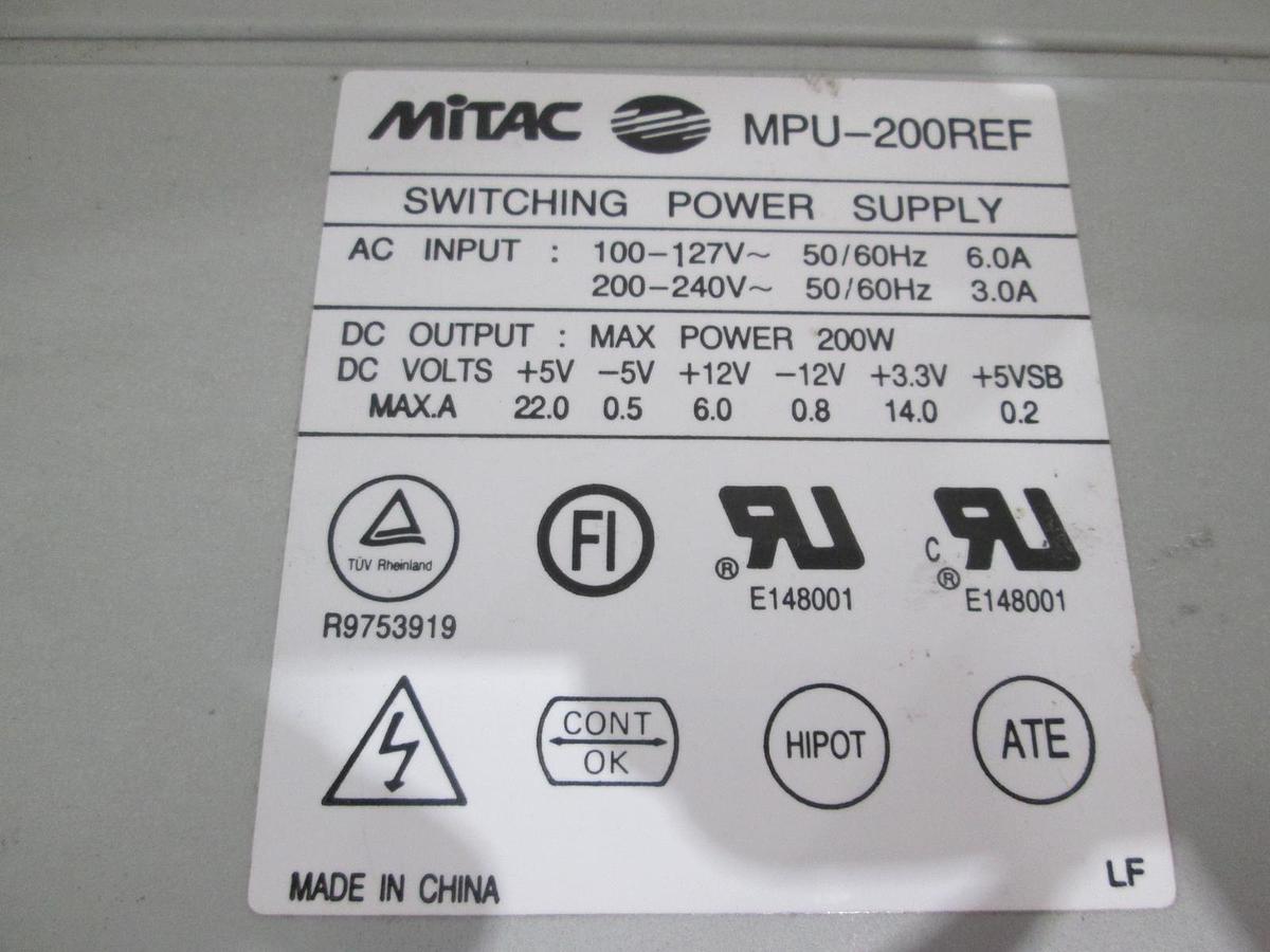 Used Mitac, MPU-200REF, Switching Power Supply, Used