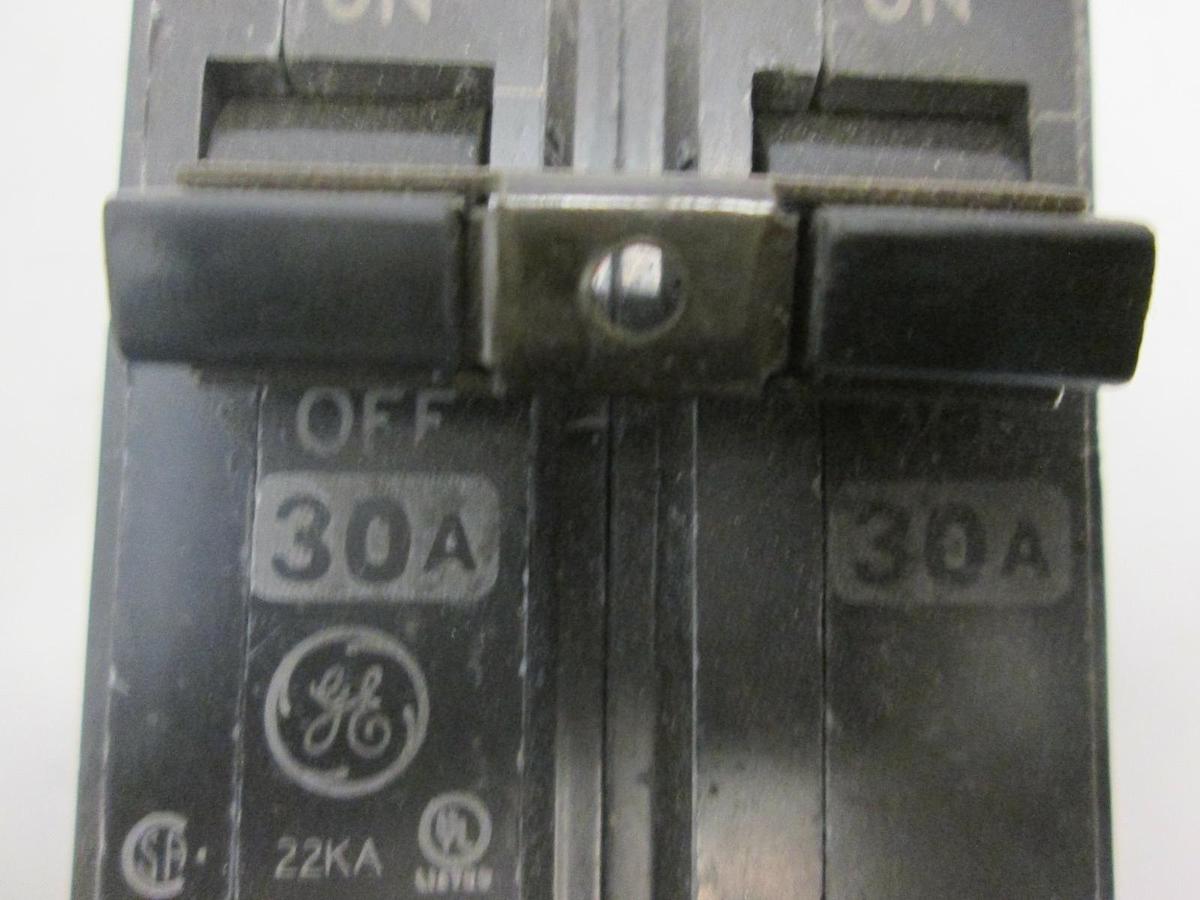 Used General Electric, Circuit Breaker, 22KA Type THHOL, 30A, 2 Pole, Used, Lot of 5
