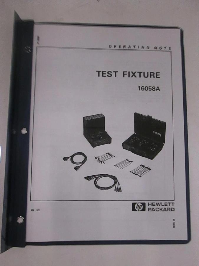 Used HP Model 16058A, Test Fixture Operation Note, Used