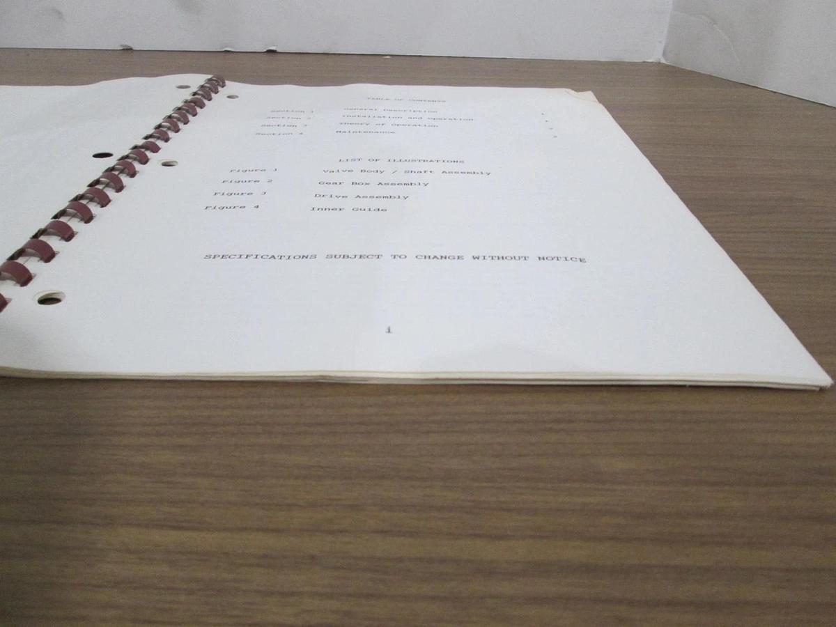 Used MKS, Type 253A, Non Seal Throttling Valve 20mm to 10", Instruction Manual, Used