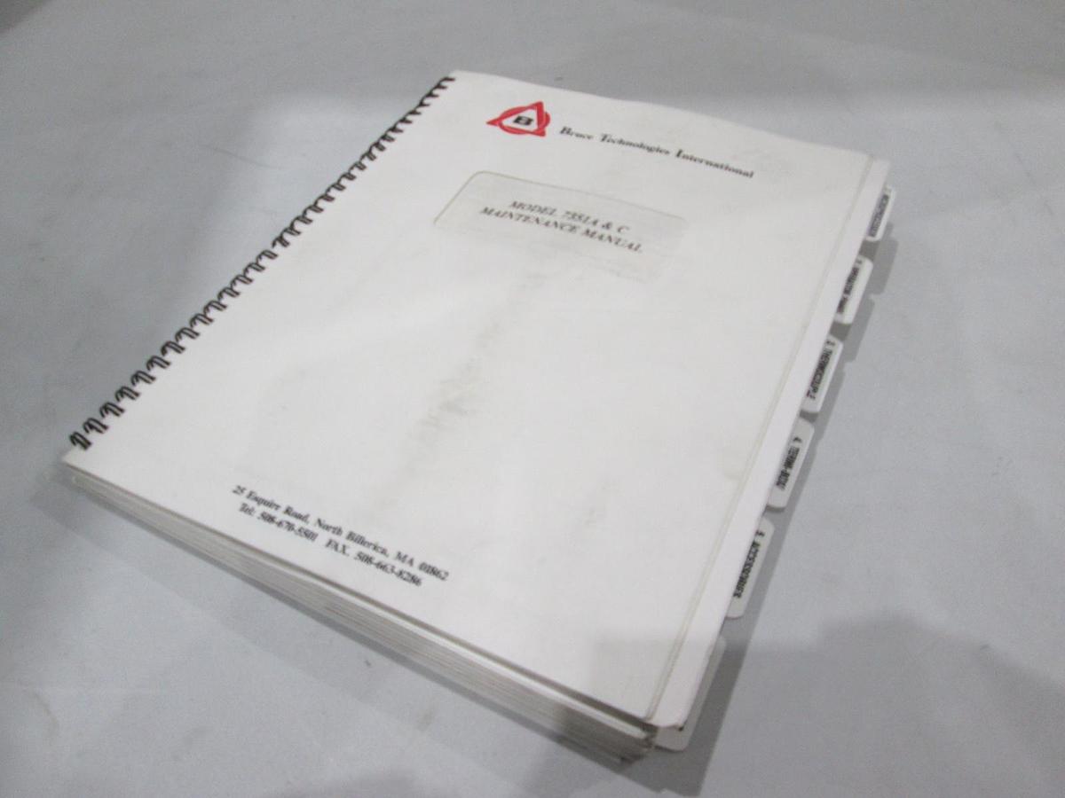 Used BTU International, Model 7351A & C, Maintenance Manual, Used
