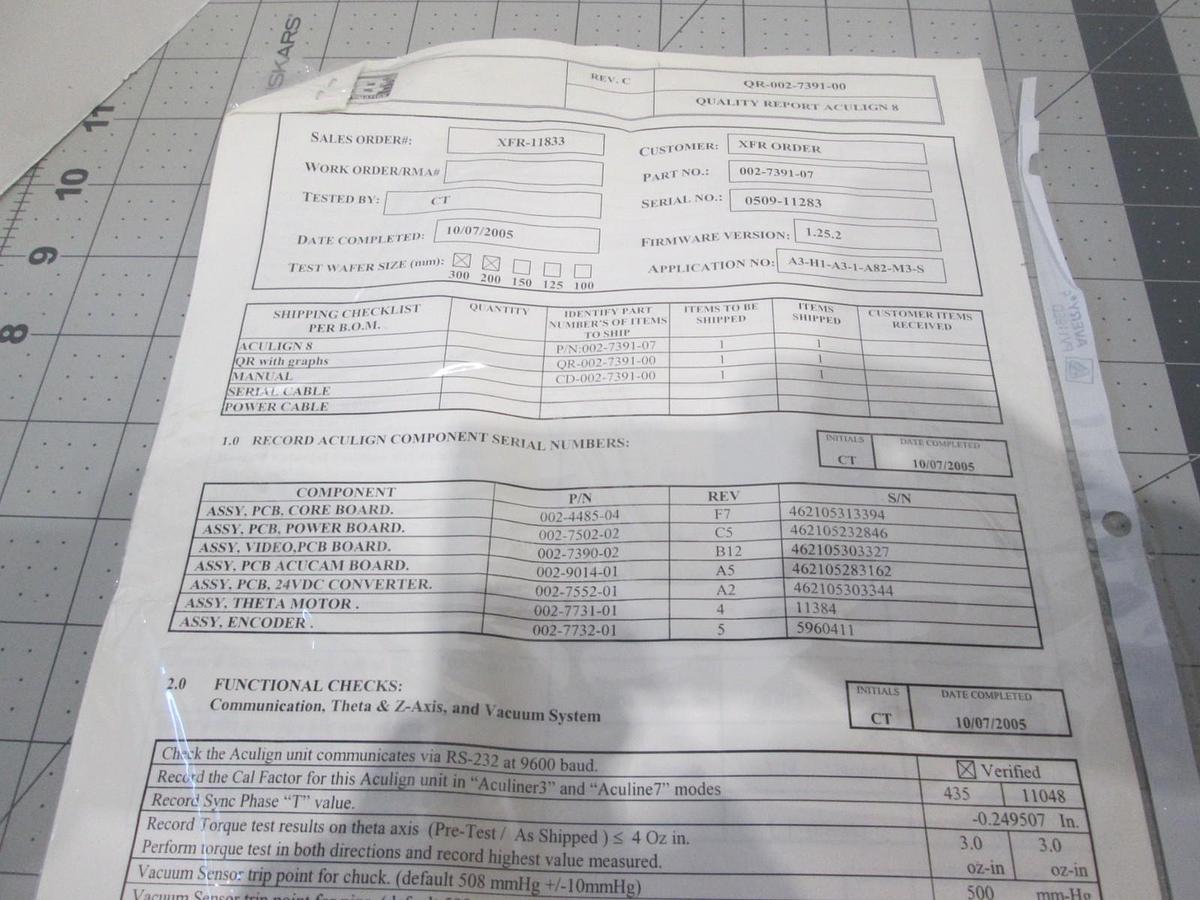 Used Brooks Automation, 002-7391-07, Wafer Aligner, New