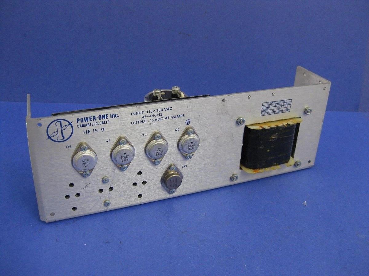Used Power One HE 15-9 Power Supply, 47-440 HZ, 115/230 VAC, Used
