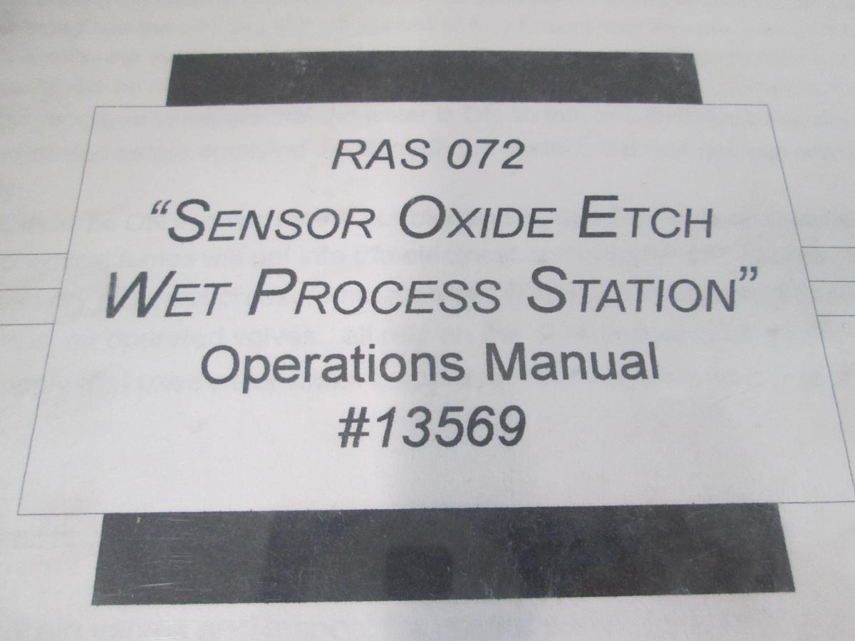 Used Ultra Fab Tech, RAS 072, Sensor Oxide Etch Wet Process Station, Operations Manual, 13569, Used
