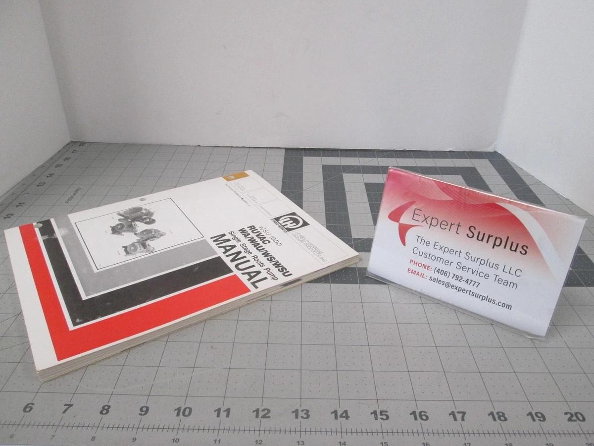 Used Leybold, RUVAC, WA/WAU/WS/WSU Single Stage Roots Pump Manual, 99-800-001, Used