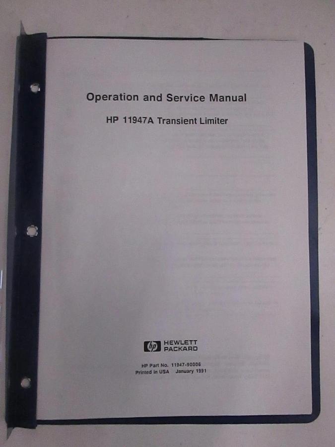 Used HP 11947A Transient Limiter Operation and Service Manual, Used