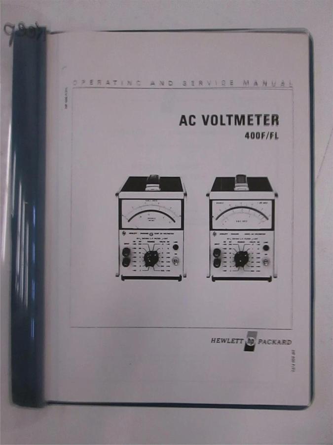 Used HP 400F/FL AC Voltmeter Operating and Service Manual, Used