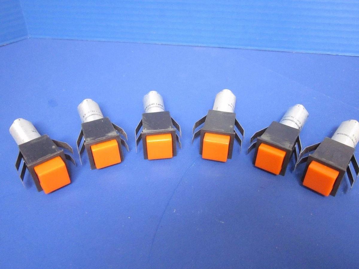 Used STACOSWITCH C8P13K209XX Orange Push Button Switch - LOT of 6