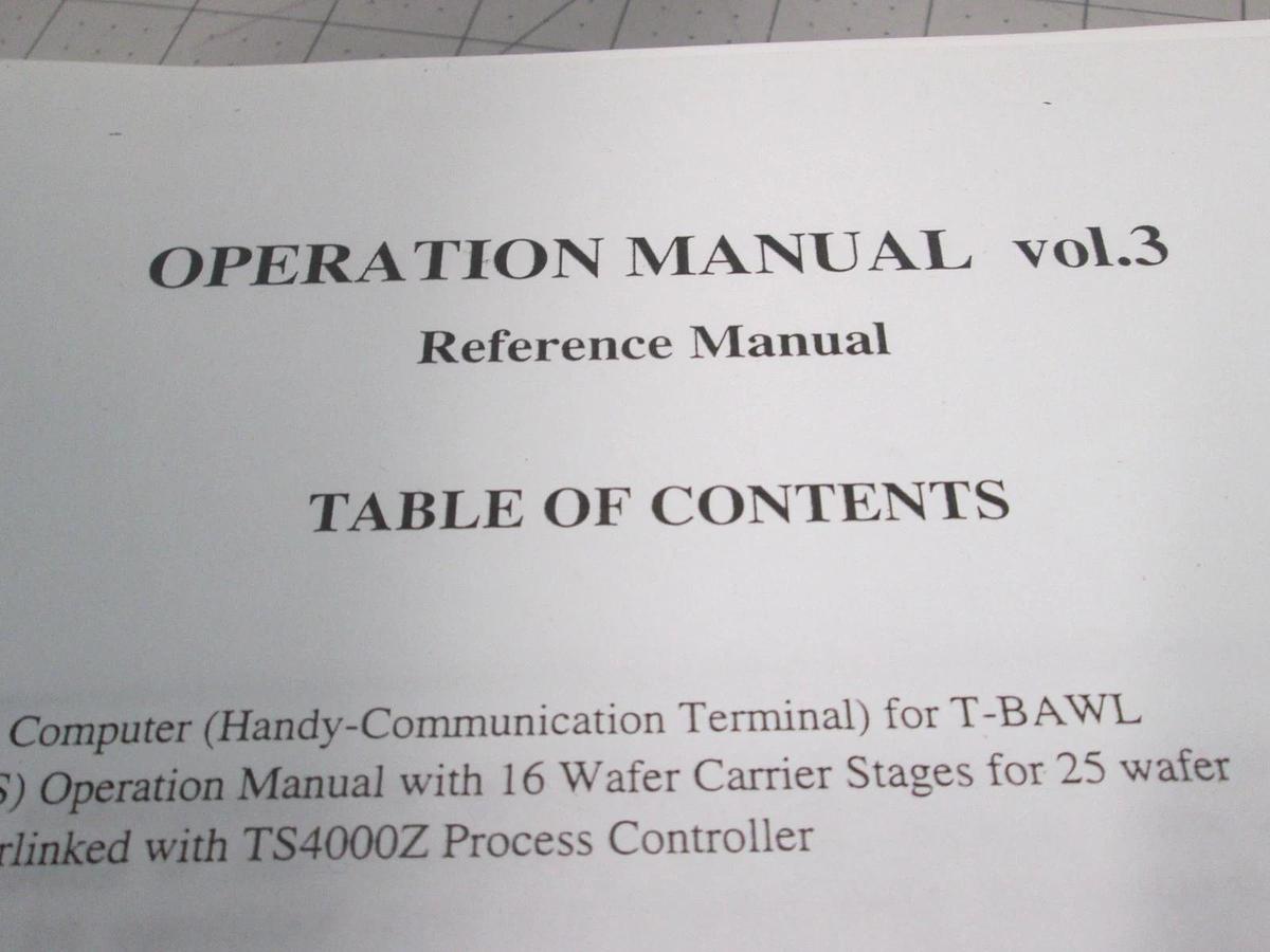 Used TEL Tokyo, ALPHA-8S, Operation Manual VOL. 3, Used