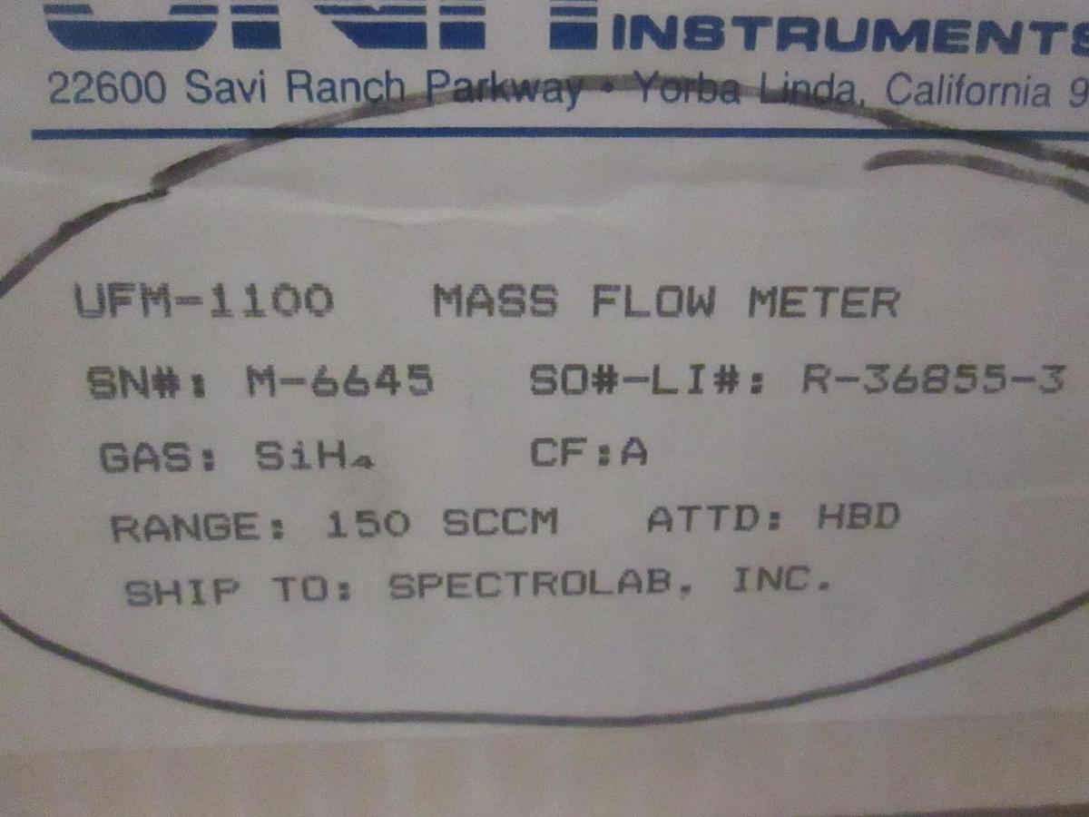 Unit UFM-1100, SIH4, 150 SCCM, NIB