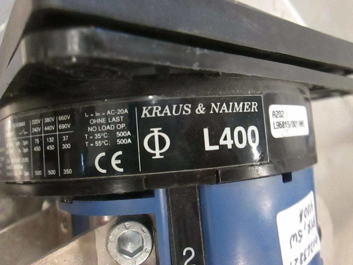 Used Kraus and Naimer L400, Furnace Switch 400A, tested