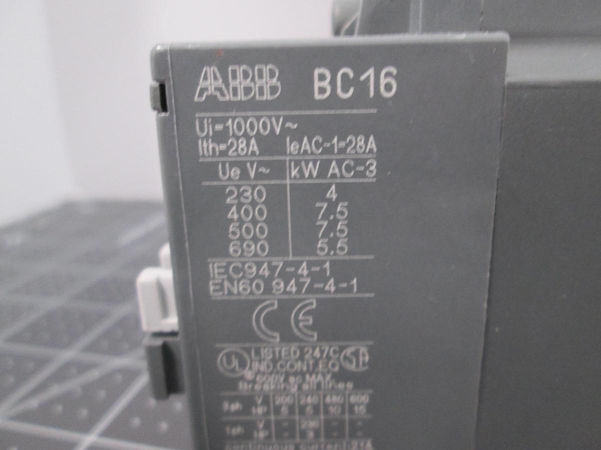 Used ABB, BC16, Contactor 28A 1000V 3-Phase IEC 947-4-1 Industrial Used