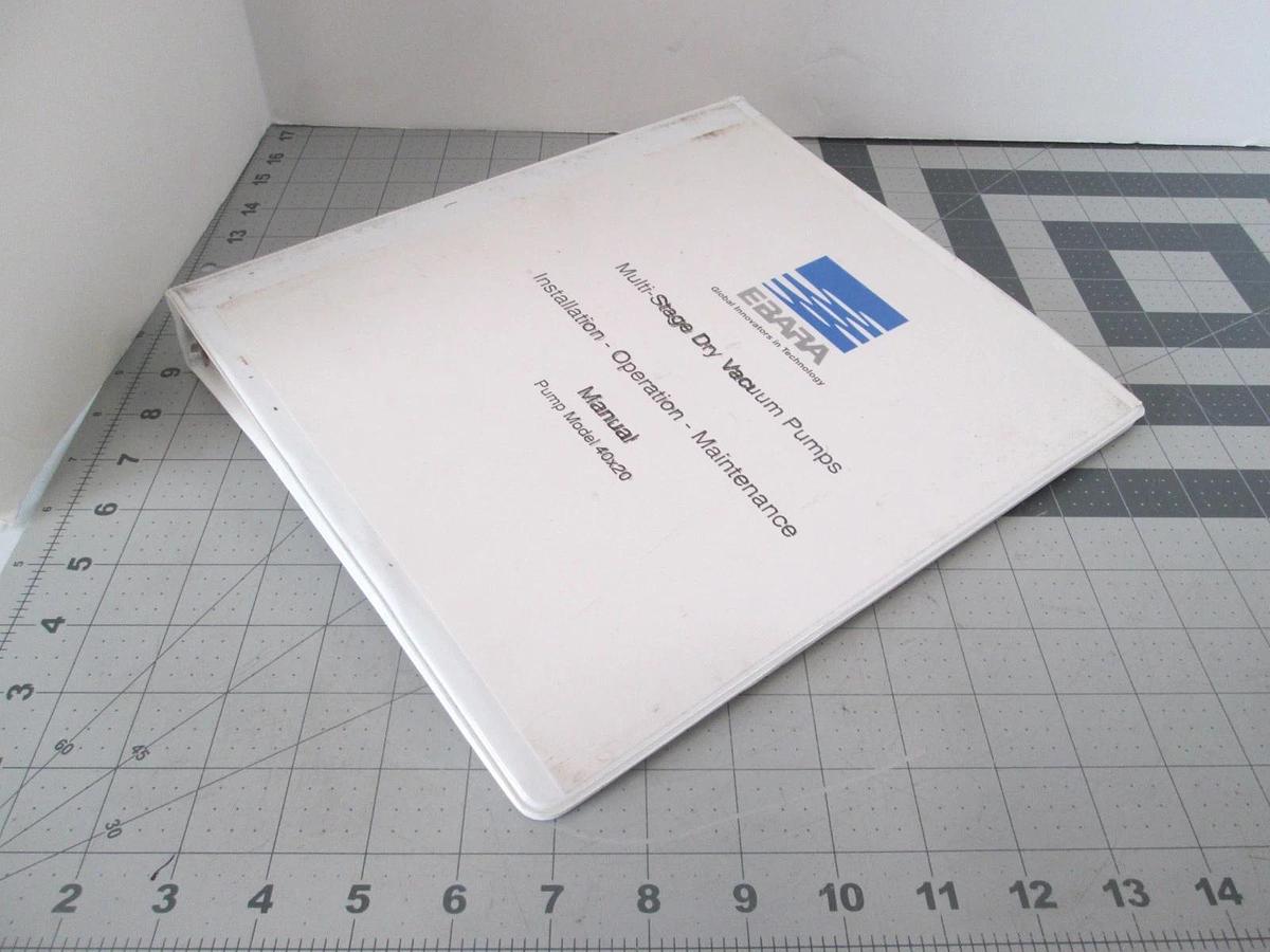 Used Ebara, Multi Stage Vacuum Pump Installation, Operation Maintenance Manual, 40x20
