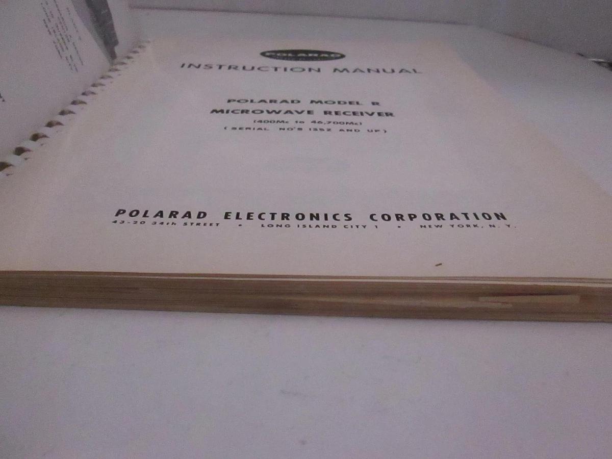 Used Polarad Model R Microwave Receiver Instruction Manual, Used