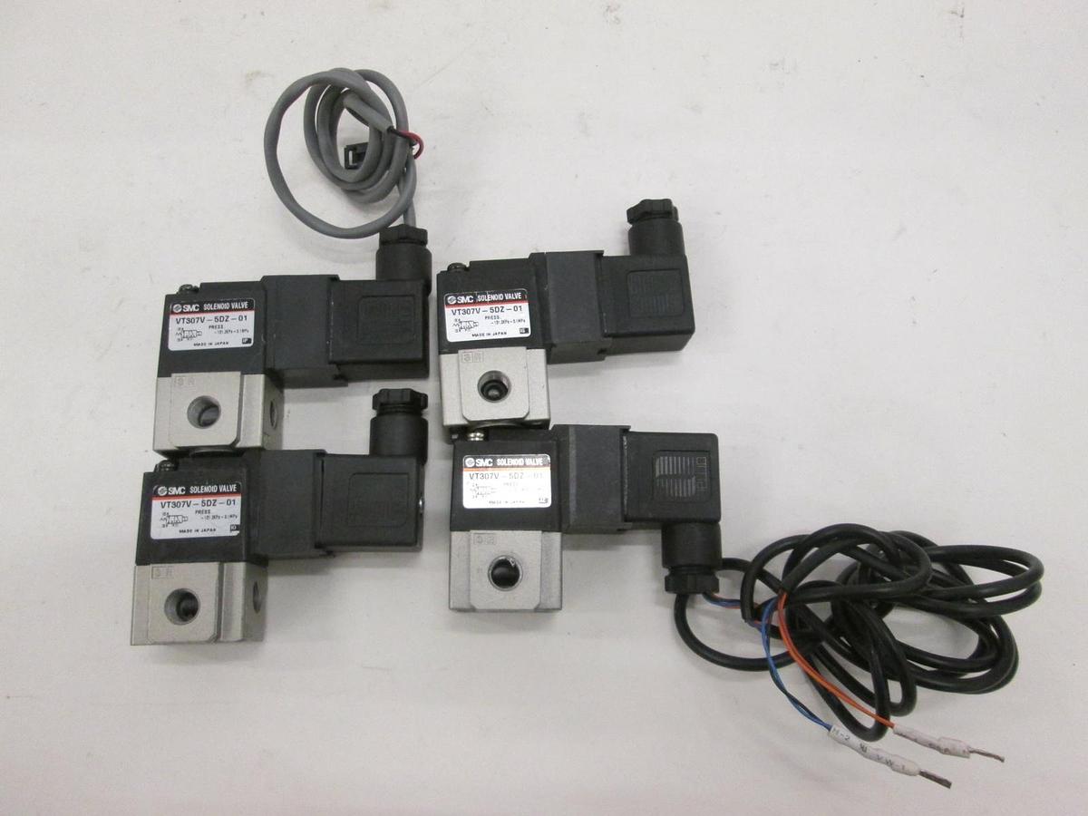 Used SMC, VT307V-5DZ-01, Solenoid Valve, Used Lot of 4
