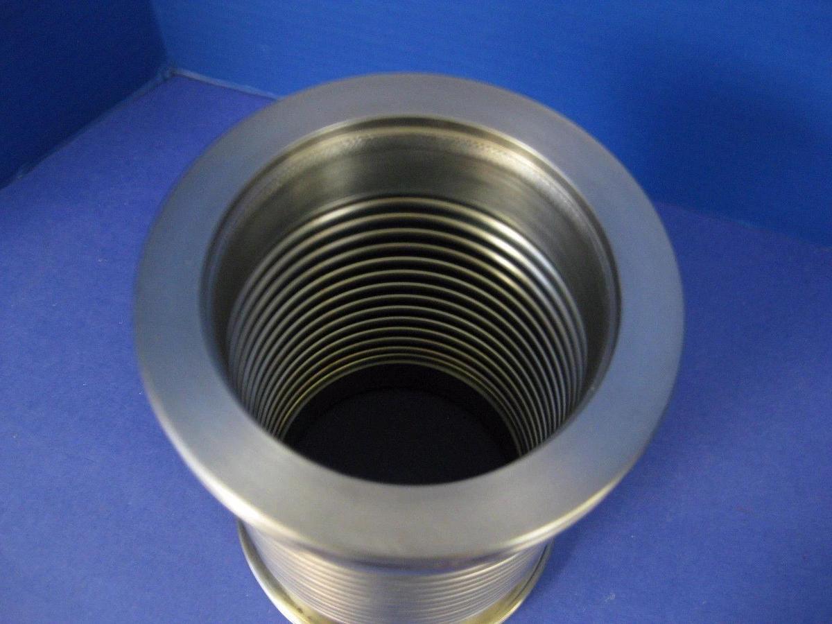 Used Stainless Steel Flexible Bellows Assembly ISO-80, 6" overall length, Used