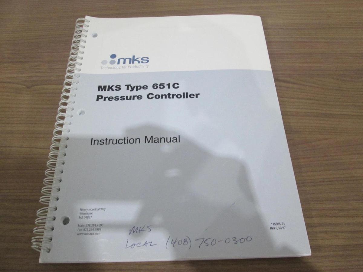 Used MKS, Type 651C, Pressure Controller, Instruction Manual, Used