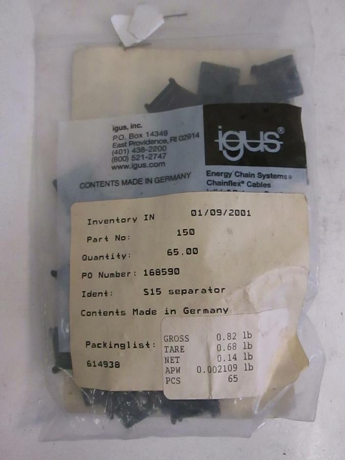 Igus E-Chain Separator, 410482-001, New, Lot of 65