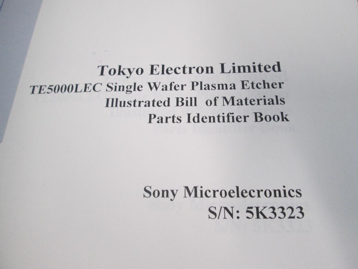 Used TEL Tokyo Electron, TE500LEC, Single Wafer Plasma Etcher, Parts Identifier Book, Used