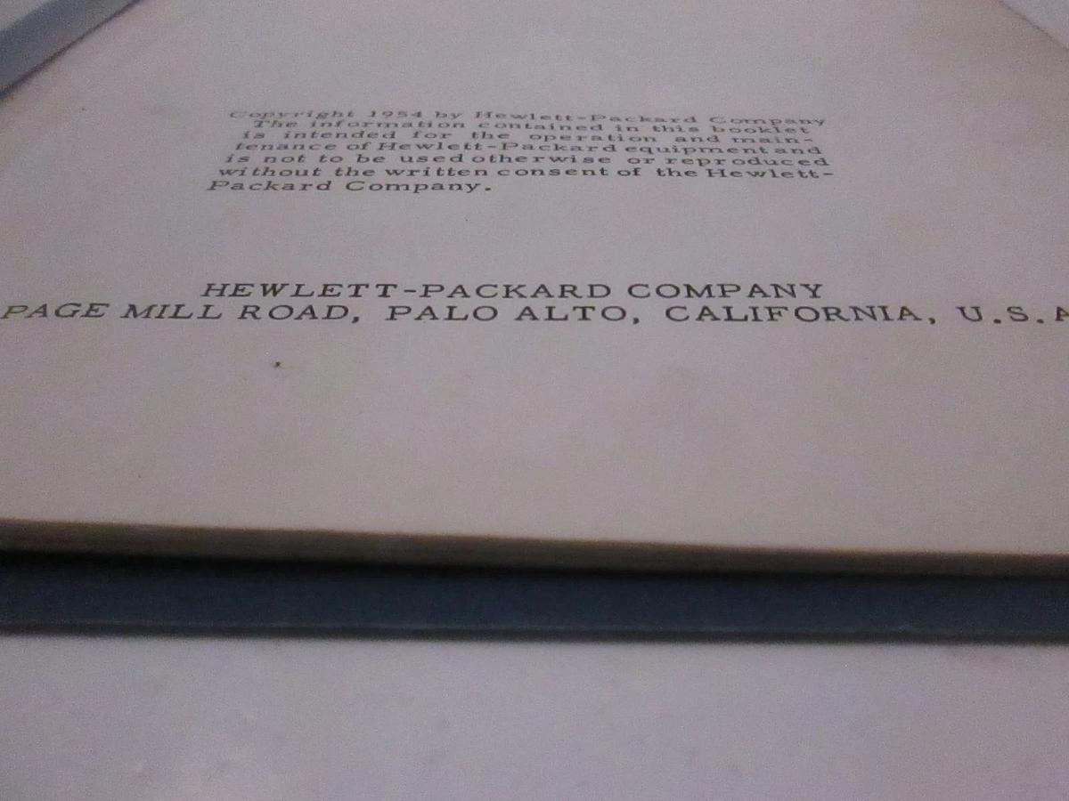 Used HP Model 400D Vacuum Tube Voltmeter Instruction and Operation Manual, Used