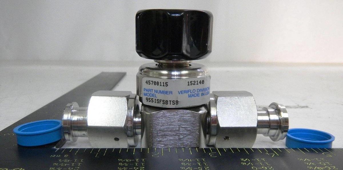 Used Veriflo 955ISFS8TS8 Valve, High Purity, 4.5" Face to Face, 1/2"FVCR/FVCR, Used
