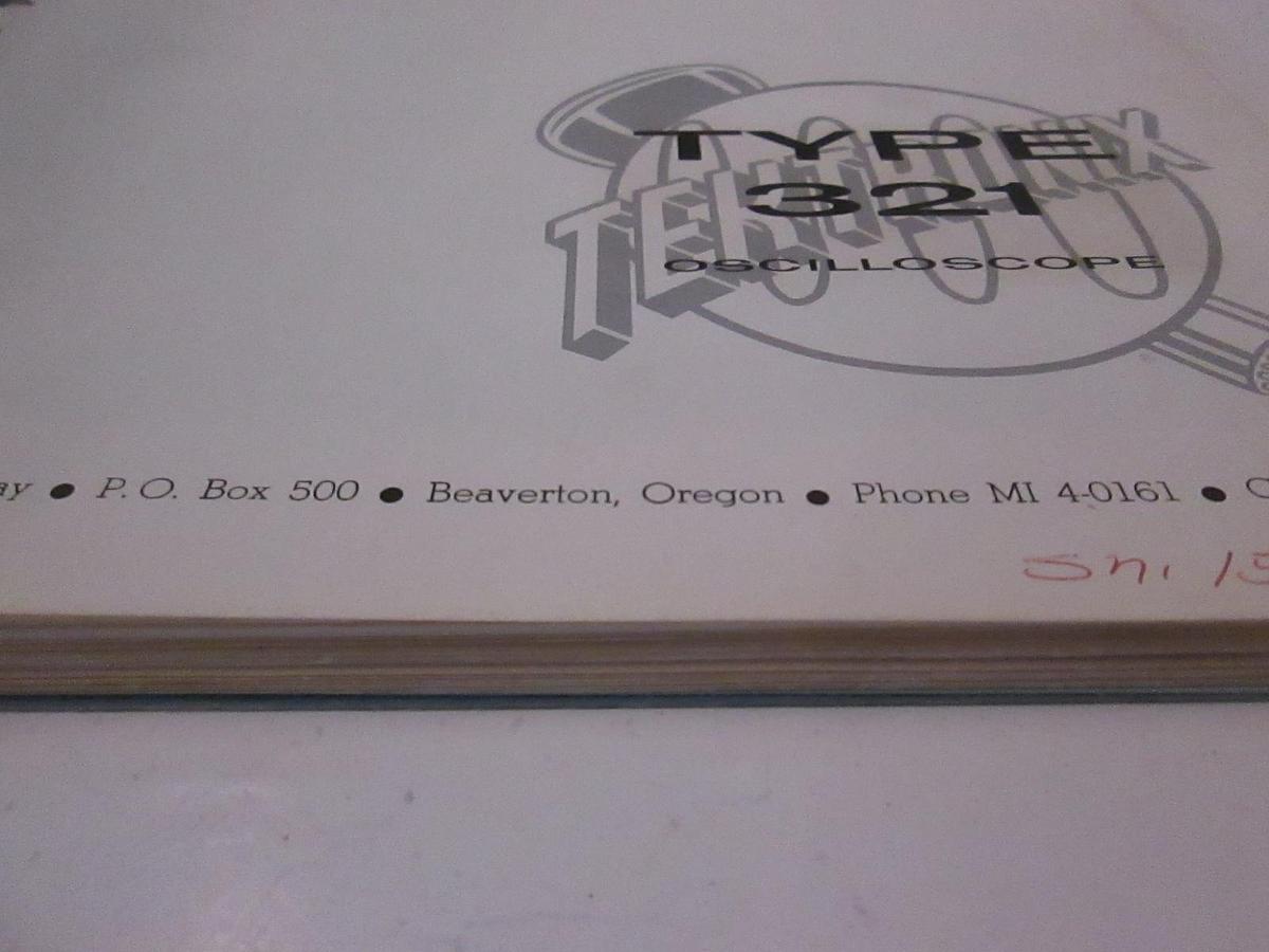 Used Tectronix Type 321 Oscilloscope Instruction Manual, Used