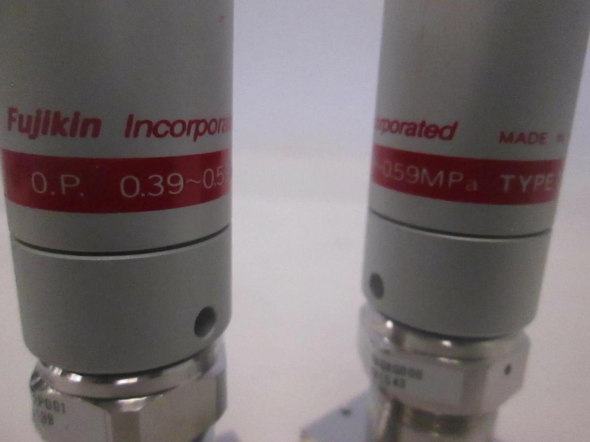 Used Fujikin, Type N.C. Valves, O.P 0.39-.59MPa, Used, Lot of 2