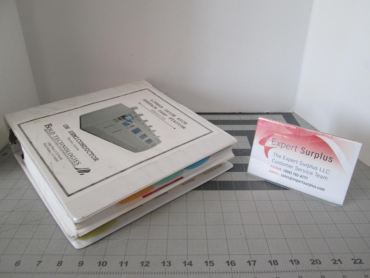 Used Bold Technologies, 1941, Linear Oxide Etch Surface Prep Station, User Manual, Used