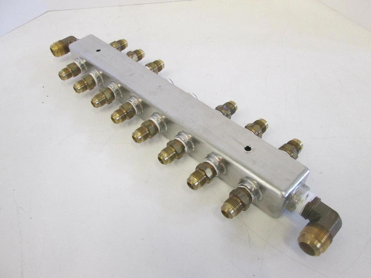 Used Stainless Steel, 18", 8 Port Water Manifold, Used