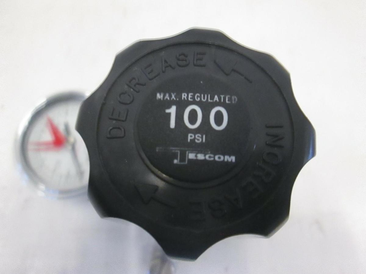 Used Tescom Stainless Steel Regulator, 44-2261-242 w/ 0-100 PSI Gauge, Used