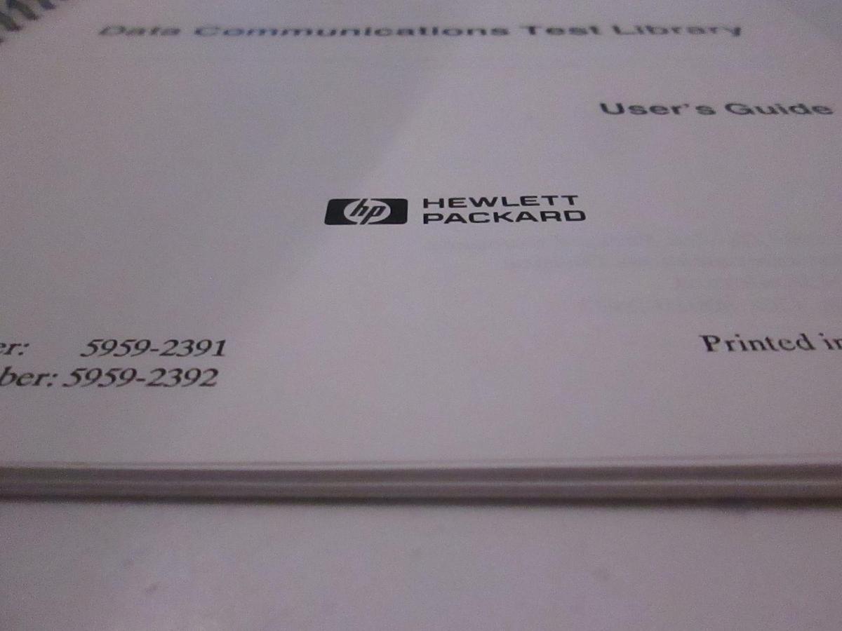 Used HP Model 4951C and 4952A Data Communications Test Library User Guide, Used