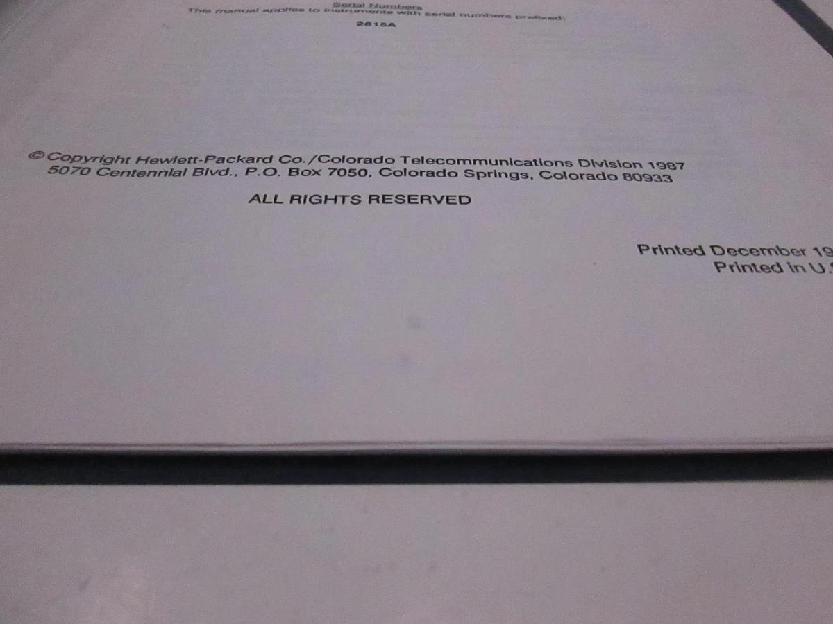 Used HP Model 18198A X.21 Interface Pod Service Manual, Used