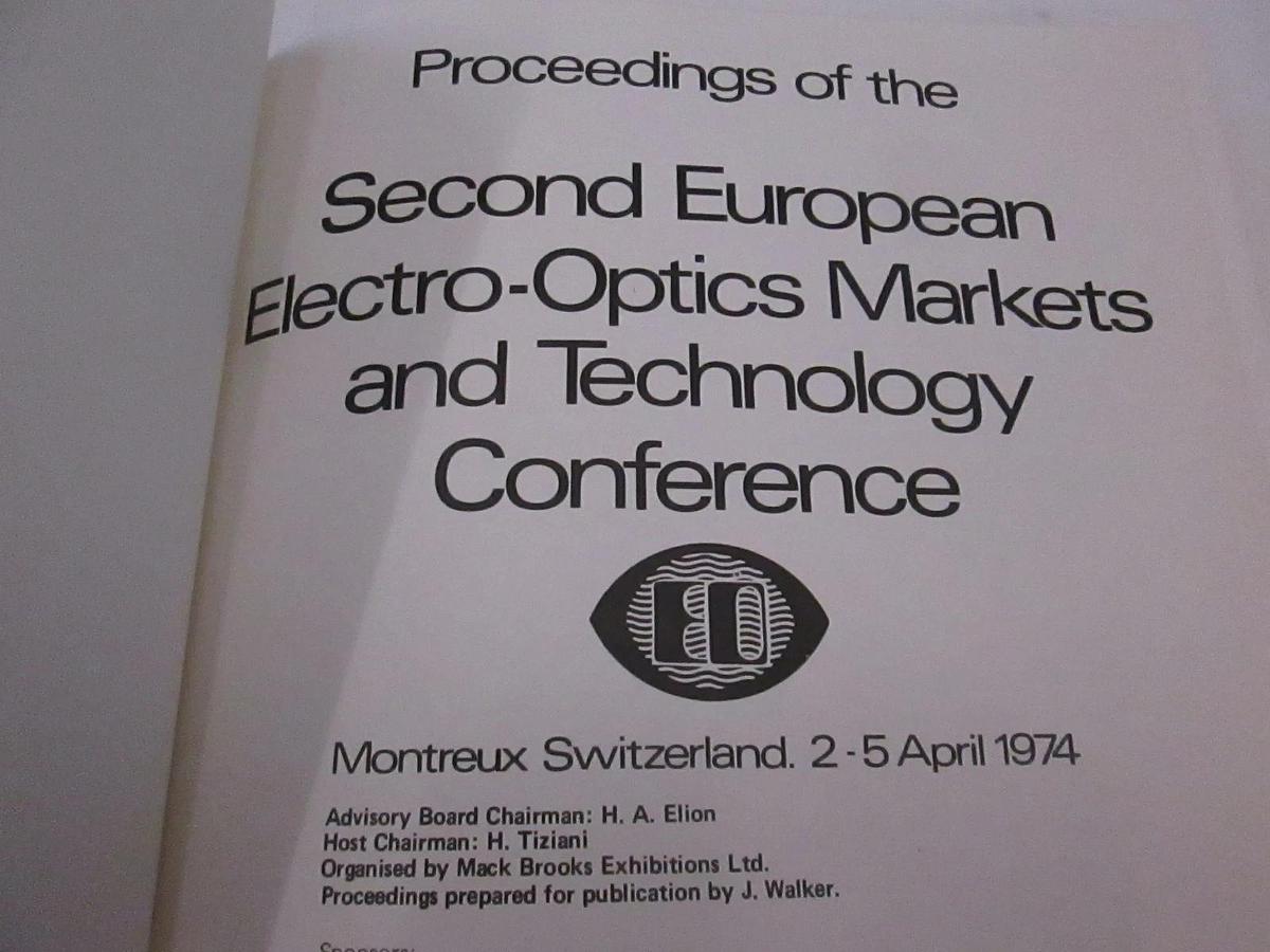 Used Second European Electro-Optics Markets and Tech Conference 1974, Used