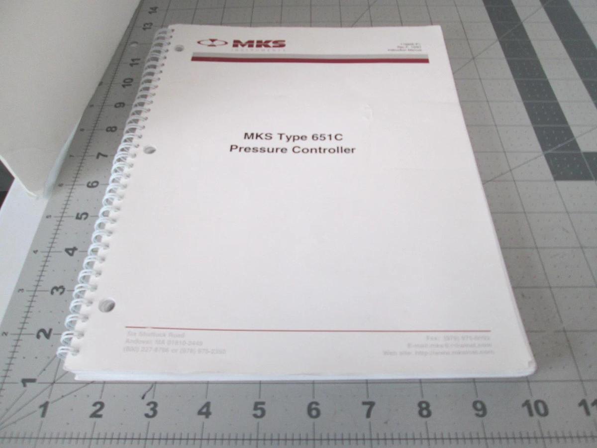 Used MKS, Type 651C, Pressure Controller Instruction Manual, 1115605-P1, Used