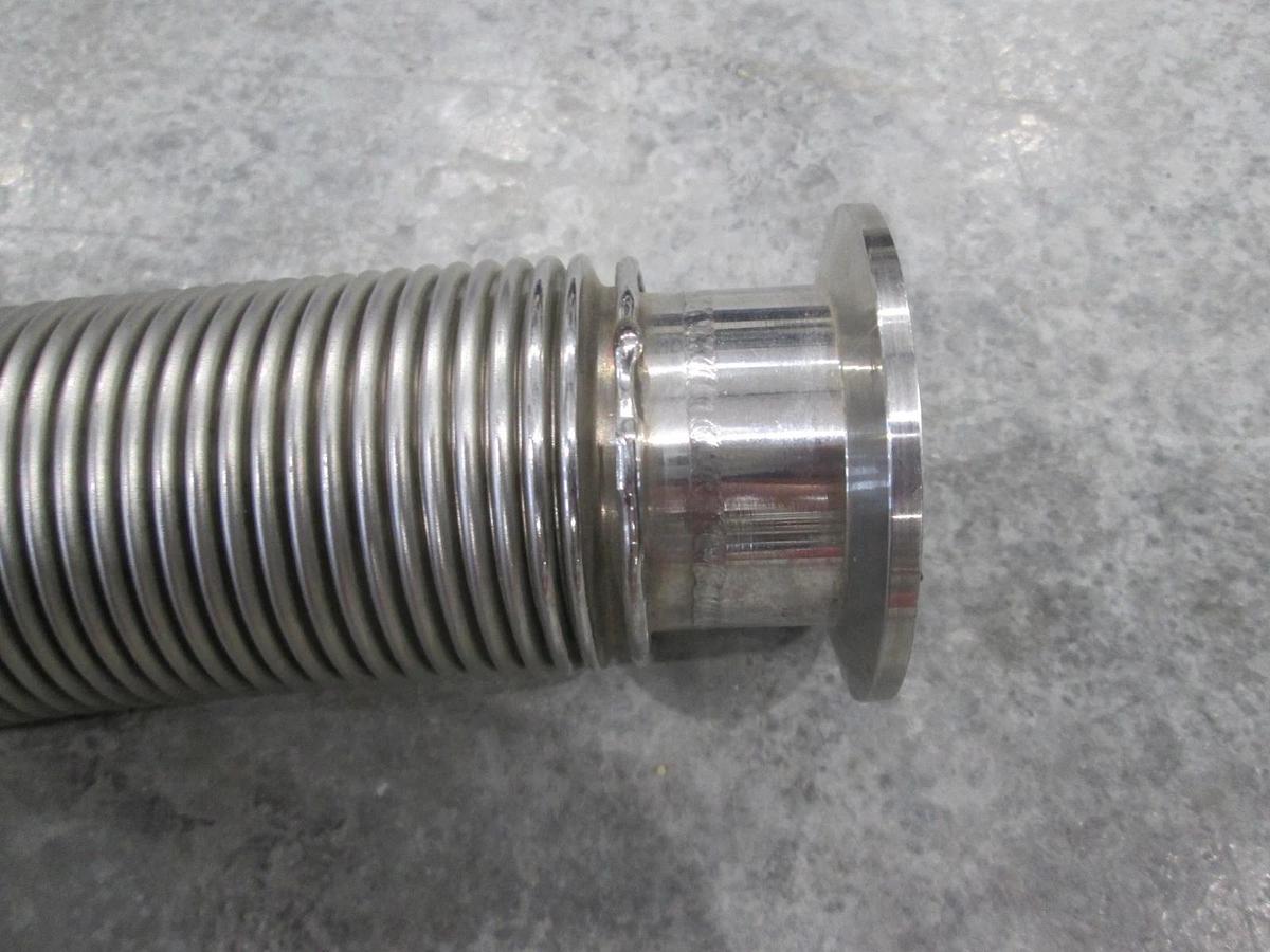 Used Stainless Steel Formed Bellows Vacuum Pipe / Socket, 19 1/2"L, 50MM Flange, Used