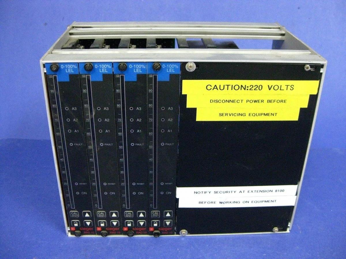 Used Sieger Limited 05700-A-0652 Gas Detection Assy w/ 4 RAD-10 Modules