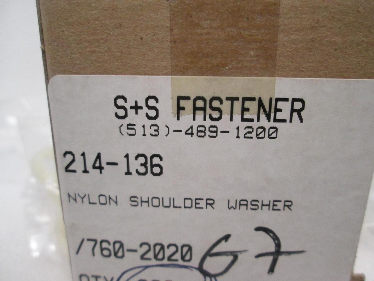 S+S Fastener, 214-136, Nylon Shoulder Washer, New, Lot of 700