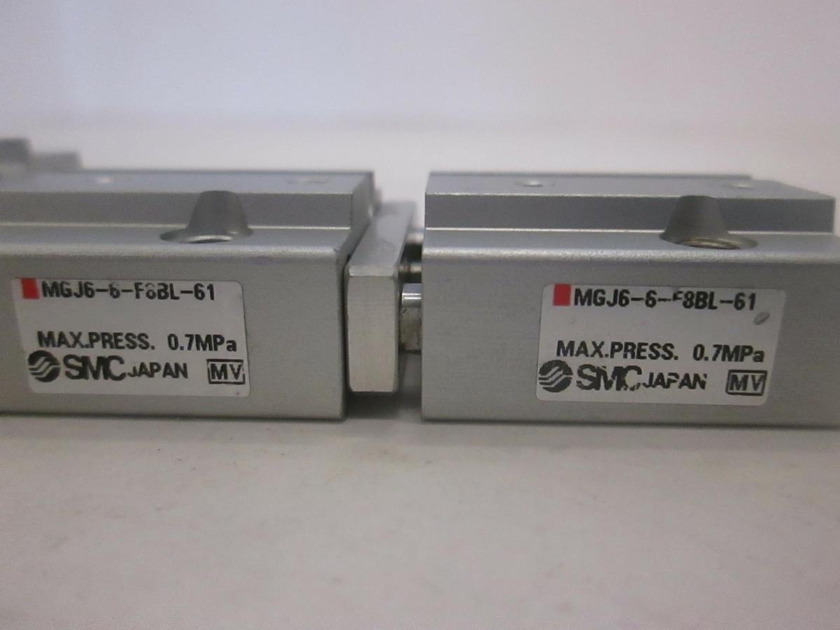 Used SMC, Mini Guide Rod Cylinder, MGJ10-5 (1) and MGJ6-6-F8BL-61 (2), Used